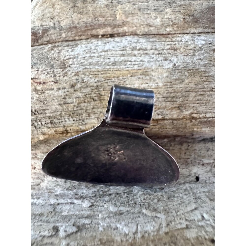 Plata 950 & 18K 750 Mixed Metal Pendant Enhancer Black Onyx/Obsidian Cabochon - Picture 6 of 8